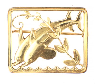 Lot 165 - A GEORG JENSEN. 18K GOLD BROOCH