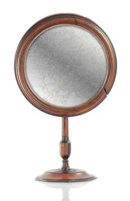 Lot 1704 - A LARGE GEORGE III MAHOGANY AND EBONISED SHAVING MIRROR