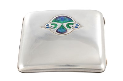 Lot 298 - A LIBERTY & CO. ART NOUVEAU SILVER AND ENAMEL CIGARETTE CASE