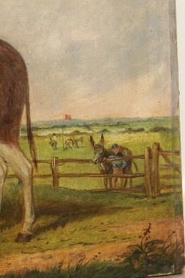 Lot 1228 - A 19TH CENTURY NIAVE SCHOOL OIL ON CANVAS PORTRAIT OF A PRIZE DONKEY