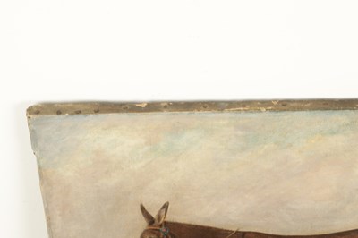 Lot 1228 - A 19TH CENTURY NIAVE SCHOOL OIL ON CANVAS PORTRAIT OF A PRIZE DONKEY