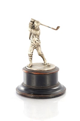 Lot 834 - A LATE 19TH CENTURY SILVERED BRONZE GOLFING TROPHY