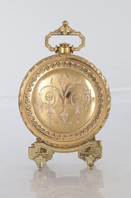 Lot 1388 - A LATE 19TH CENTURY DESK CLOCK AND BAROMETER SET