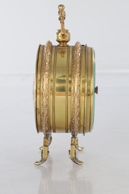 Lot 1388 - A LATE 19TH CENTURY DESK CLOCK AND BAROMETER SET