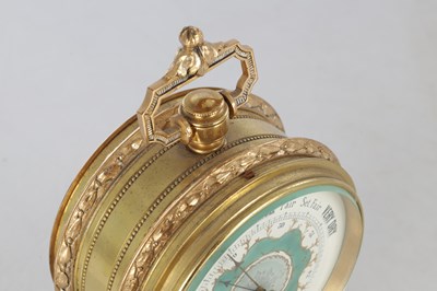 Lot 1388 - A LATE 19TH CENTURY DESK CLOCK AND BAROMETER SET