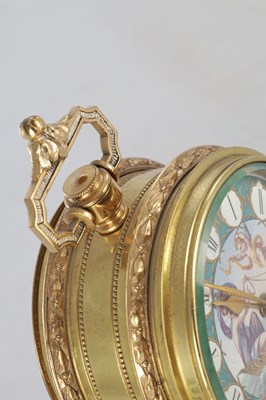 Lot 1388 - A LATE 19TH CENTURY DESK CLOCK AND BAROMETER SET