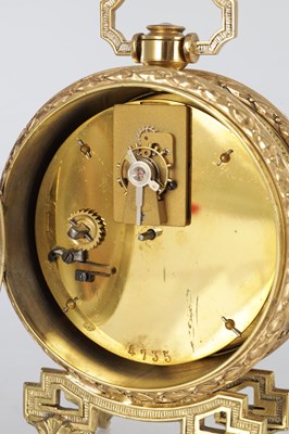 Lot 1388 - A LATE 19TH CENTURY DESK CLOCK AND BAROMETER SET