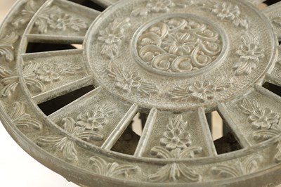 Lot 748 - A PAIR OF LATE 19TH CENTURY BRASS GOTHIC STYLE TORCHIERES
