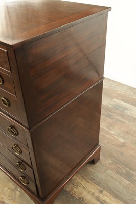 Lot 1594 - AN UNUSUAL LATE GEORGE III MAHOGANY DRESSING CHEST IN THE MANNER OF GILLOWS