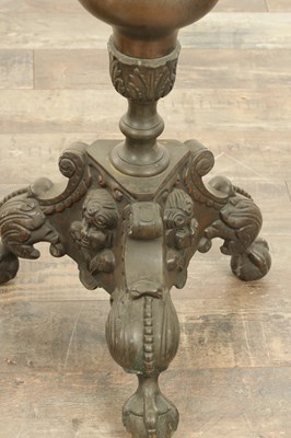 Lot 1598 - A LARGE PAIR OF 18TH CENTURY BRONZE DUTCH TORCHERES