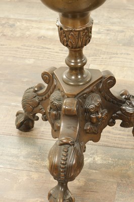 Lot 1598 - A LARGE PAIR OF 18TH CENTURY BRONZE DUTCH TORCHERES