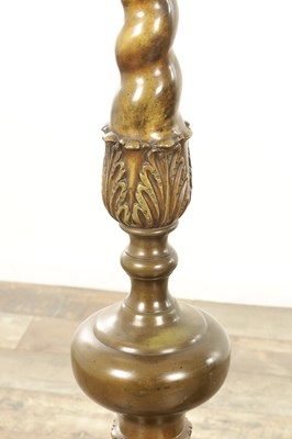Lot 1598 - A LARGE PAIR OF 18TH CENTURY BRONZE DUTCH TORCHERES