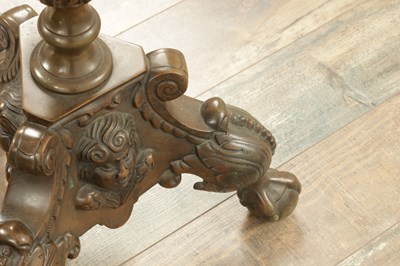 Lot 1598 - A LARGE PAIR OF 18TH CENTURY BRONZE DUTCH TORCHERES