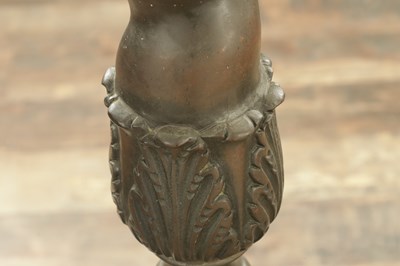 Lot 1598 - A LARGE PAIR OF 18TH CENTURY BRONZE DUTCH TORCHERES