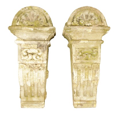 Lot 799 - A PAIR OF 19TH CENTURY CARVED STONE CORBELS