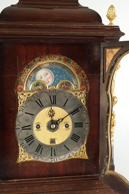 Lot 1369 - VAN OOSTROM, AMSTERDAM. A MID 18TH CENTURY DUTCH ORMOLU MOUNTED MAHOGANY MOON ROLLER VERGE BRACKET CLOCK