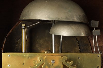 Lot 1369 - VAN OOSTROM, AMSTERDAM. A MID 18TH CENTURY DUTCH ORMOLU MOUNTED MAHOGANY MOON ROLLER VERGE BRACKET CLOCK