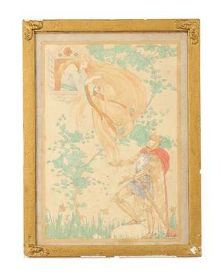 Lot 1220 - BETH BRANFORTH. A 20TH CENTURY ILLUSTRATION WATERCOLOUR "RAPUNZEL"