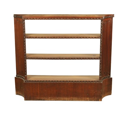 Lot 1597 - A LATE 19TH CENTURY OAK LINEN FOLD COUNTRY HOUSE OPEN BOOKCASE