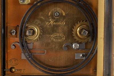 Lot 1551 - A FINE LATE 19TH CENTURY FRENCH REPEATING CARRIAGE CLOCK WITH BRONZE AND GILT HIGHLIGHTED ORIENTALIST PANELS