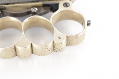 Lot 708 - A RARE DOLNE (APACHE) PIN-FIRE SIX SHOT KNUCKLE DUSTER REVOLVER OF SMALL BORE