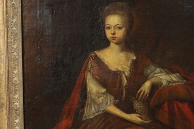 Lot 1110 - AN 18TH CENTURY CONTINENTAL SCHOOL OIL ON CANVAS PORTRAIT OF A LADY