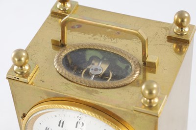 Lot 1553 - SIMON GOUNOUILHOU, A GENEVE. AN EARLY 19TH CENTURY SWISS PETITE SONNERIE CARRIAGE CLOCK