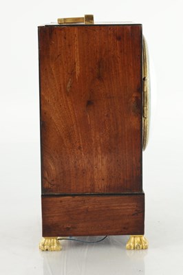 Lot 1412 - A LATE 18TH CENTURY FRENCH MAHOGANY AND ORMOLU TRAVELLING MANTEL CLOCK