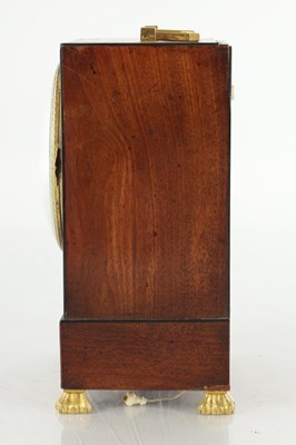 Lot 1412 - A LATE 18TH CENTURY FRENCH MAHOGANY AND ORMOLU TRAVELLING MANTEL CLOCK