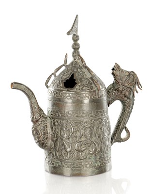 Lot 330 - A CHINESE MING STYLE FU LU SHOU COPPER TEAPOT