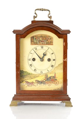 Lot 1361 - A 20TH CENTURY DOUBLE FUSEE AUTOMATION BRACKET CLOCK