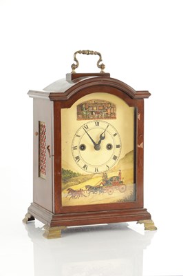 Lot 1361 - A 20TH CENTURY DOUBLE FUSEE AUTOMATION BRACKET CLOCK
