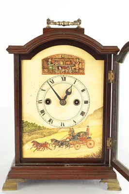 Lot 1361 - A 20TH CENTURY DOUBLE FUSEE AUTOMATION BRACKET CLOCK