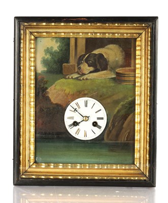 Lot 1537 - A 19TH CENTURY BLACK FOREST AUTOMATION WALL CLOCK