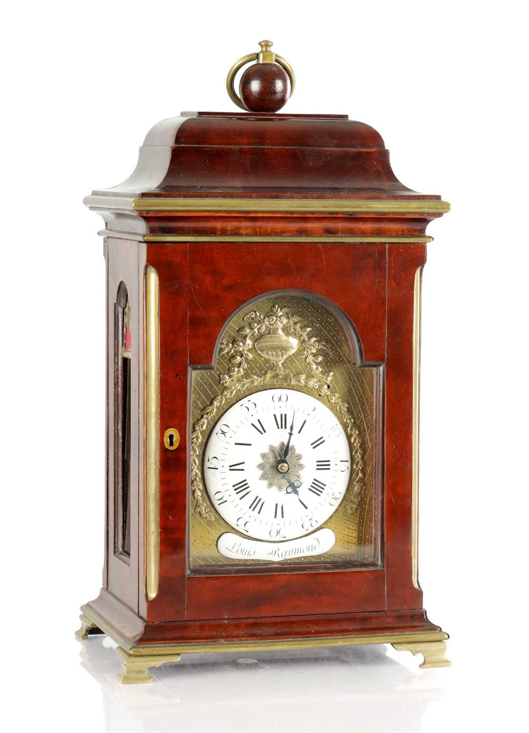 Lot 1547 - LOUIS RAYMOND. A SMALL LATE 18TH CENTURY FRENCH QUARTER CHIMING BRACKET CLOCK