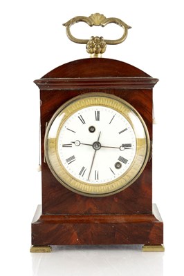 Lot 1554 - AN EARLY 19TH CENTURY SWISS MAHOGANY GRANDE SONNERIE PENDULE D’OFFICIER CLOCK