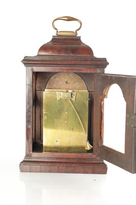Lot 1344 - JAMES SMITH, LONDON. A SMALL GEORGE III FIGURED MAHOGANY VERGE BRACKET CLOCK