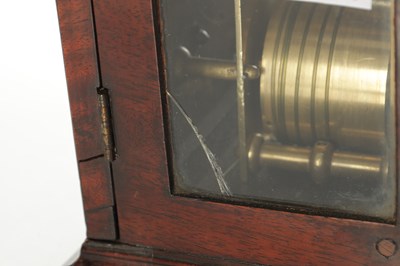 Lot 1344 - JAMES SMITH, LONDON. A SMALL GEORGE III FIGURED MAHOGANY VERGE BRACKET CLOCK