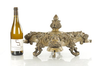 Lot 835 - A 19TH CENTURY GILT BRONZE HANGING LIGHT IN THE MANNER OF CLOSER