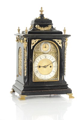 Lot 1483 - A SMALL LATE 19TH CENTURY ORMOLU MOUNTED DOUBLE FUSEE BRACKET CLOCK