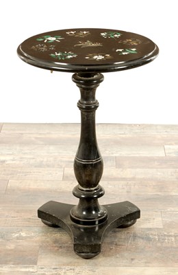 Lot 1708 - A 19TH CENTURY DERBYSHIRE PIETRA DURA OCCASIONAL TABLE