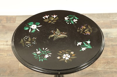 Lot 1708 - A 19TH CENTURY DERBYSHIRE PIETRA DURA OCCASIONAL TABLE