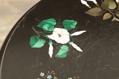 Lot 1708 - A 19TH CENTURY DERBYSHIRE PIETRA DURA OCCASIONAL TABLE