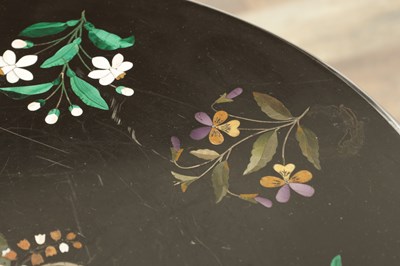 Lot 1708 - A 19TH CENTURY DERBYSHIRE PIETRA DURA OCCASIONAL TABLE