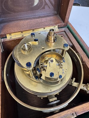 Lot 1475 - S. SMITH & SON. TRAFALGAR SQUARE, LONDON. AN EARLY 20TH CENTURY EIGHT DAY MARINE CHRONOMETER