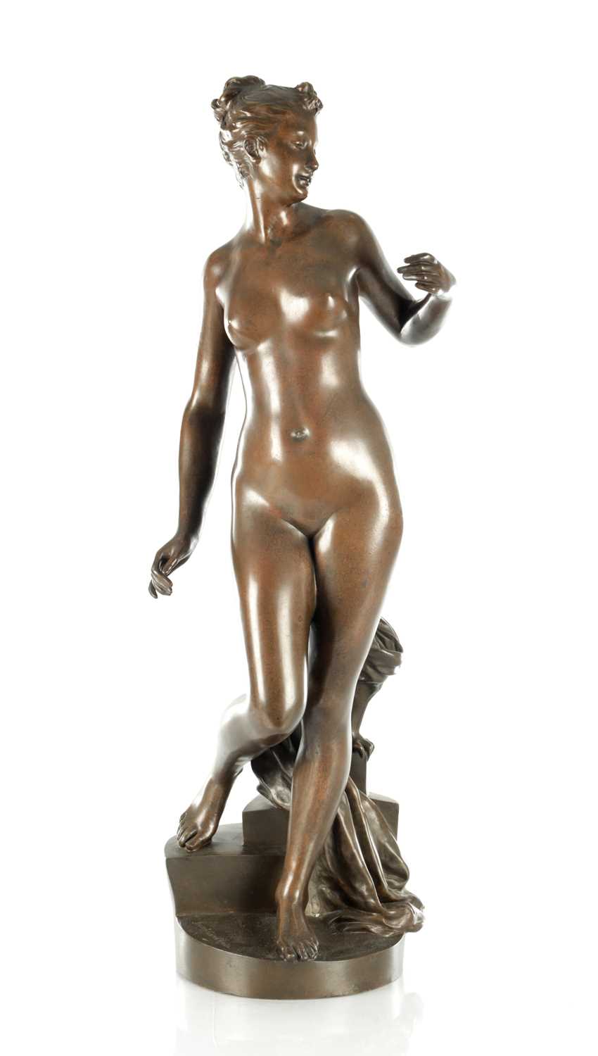 Lot 804 - JOSEPH HENRI CAONDAMIN (1847-1917). A LARGE EARLY 20TH CENTURY BRONZE SCULPTURE OF A NUDE FEMALE