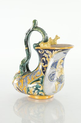 Lot 93 - A 19TH CENTURY ITALIAN MAJOLICA ASKOS JUG
