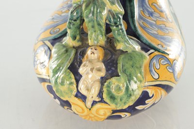Lot 93 - A 19TH CENTURY ITALIAN MAJOLICA ASKOS JUG