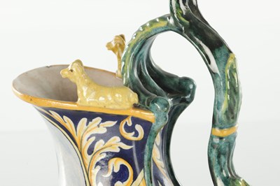 Lot 93 - A 19TH CENTURY ITALIAN MAJOLICA ASKOS JUG
