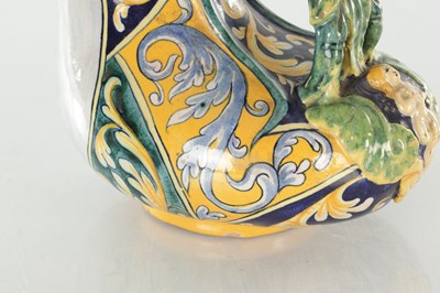 Lot 93 - A 19TH CENTURY ITALIAN MAJOLICA ASKOS JUG